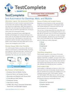 TestComplete  by SMARTBEAR TestComplete Preise und Bestellen: www.kessler.de