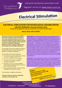 Occupational therapy / Allied health professions / Therapy / Exercise / Physical therapy / Functional electrical stimulation / Occupational therapist / Spinal cord injury / Electrical muscle stimulation / Medicine / Health / Rehabilitation medicine