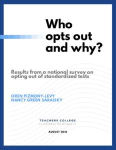Microsoft Word - National Survey on Opting Out - report v15