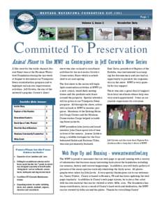 MONTANA WATERFOWL FOUNDATION EST.1991 Page: 1 Volume 1, Issue 1  Newsletter Date