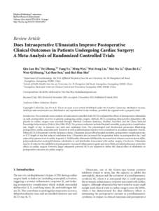 Does Intraoperative Ulinastatin Improve Postoperative Clinical Outcomes in Patients Undergoing Cardiac Surgery: A Meta-Analysis of Randomized Controlled Trials
