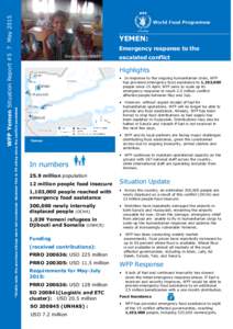 Emergency response to the Osama Alsheikh@WFP escalated conflict  Highlights