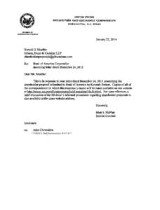 Bank of America Corporation; Rule 14a-8 no-action letter