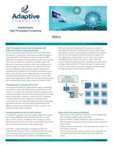 Scheduling for High-Throughput Computing Nitro High-Throughput Computing Convergence with High-Performance Computing Systems