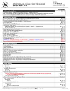 Kirkland, WA - Land use permit fee schedule