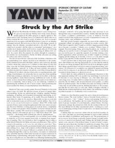 YAWN  SPORADIC CRITIQUE OF CULTURE September 25, 1990  Nº21