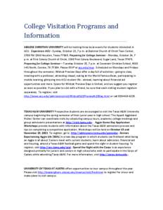 Academia / Consortium for North American Higher Education Collaboration / Association of American Universities / Association of Public and Land-Grant Universities / American Association of State Colleges and Universities / University of Houston / Houston Baptist University / University of Texas at Dallas / Abilene Christian University / Geography of Texas / Texas / Oak Ridge Associated Universities