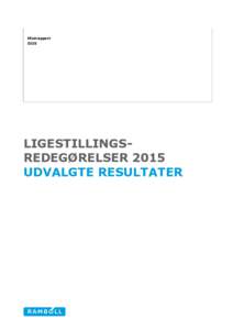 Minirapport DIIS LIGESTILLINGSREDEGØRELSER 2015 UDVALGTE RESULTATER