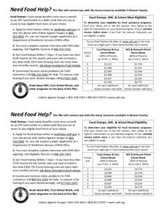 Need Food Help? This flier will connect you with the many resources available in Beaver County. Food Stamps: Food stamp benefits come once a month on an EBT card (similar to a debit card) that you use at stores to buy el