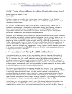 Demography / Population / Global warming / Intergovernmental Panel on Climate Change / Adaptation to global warming / Special Report on Emissions Scenarios / Demographic transition / Climate change mitigation / IPCC Third Assessment Report / Climate change / Environment / Human geography