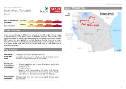 ACAPS Briefing Note: Floods  Short Note – 19 March 2015 Map of Affected Area