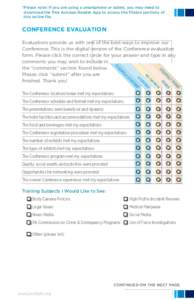 *Please note: If you are using a smartphone or tablet, you may need to download the free Acrobat Reader App to access the fillable portions of this online file. CONFERENCE EVALUATION