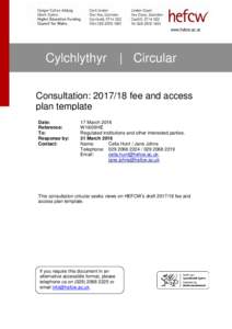 www.hefcw.ac.uk  Cylchlythyr | Circular