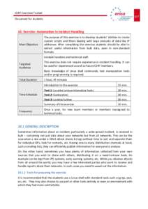 CERT Exercises Toolset 107 Document for students  10. Exercise: Automation in Incident Handling