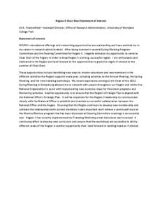 Microsoft Word - Region II Chair Elect Statement of Interest and Bio2013