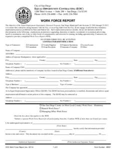 City of San Diego  EQUAL OPPORTUNITY CONTRACTING (EOC[removed]Third Avenue • Suite 200 • San Diego, CA[removed]Phone: ([removed] • Fax: ([removed]