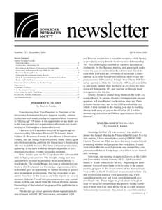 Number 223, December 2006 Special Features Annual M eeting Reports List of speakers...........................................................................................3 GeoScience Librianship 101 .................