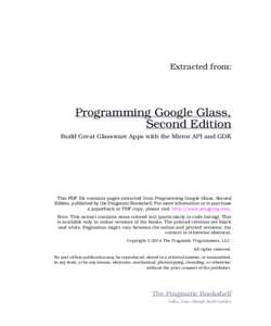 Programming Google Glass, Second Edition