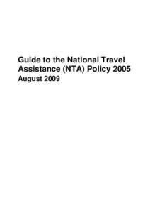 Guide to the National Travel Assistance (NTA) Policy 2005