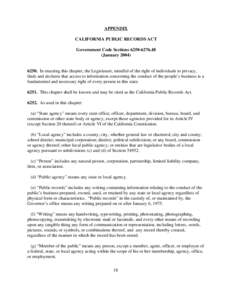 California Public Records Act / Penal Code / Criminal law / Privacy law / Expungement / Interagency Security Classification Appeals Panel / Law / Freedom of information in the United States / Freedom of information legislation