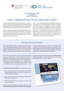 Federal Department of Home Affairs FDHA Federal Office of Meteorology and Climatology MeteoSwiss 2014 GEO Ministerial Summit 17 January 2014 Geneva, Switzerland