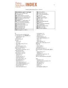 1  Compiled by Mary Boudreau ConoverAbbreviations used in the book: AA (amino acids or arachidonic acid)