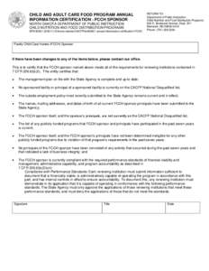 CHILD AND ADULT CARE FOOD PROGRAM ANNUAL INFORMATION CERTIFICATION - FCCH SPONSOR NORTH DAKOTA DEPARTMENT OF PUBLIC INSTRUCTION CHILD NUTRITION AND FOOD DISTRIBUTION PROGRAMS SFN[removed]G/forms redone/CACFP/sfn60