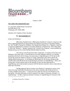 January 6, 2003 Via e-mail: [removed] U.S. Securities and Exchange Commission 450 Fifth Street, N.W. Washington, DC[removed]Attention: Mr. Jonathan G. Katz, Secretary