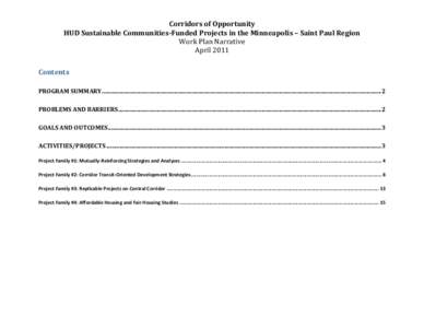 Corridors of Opportunity:  HUD Sustainable Communities-Funded Projects in the Minneapolis - St. Paul Region - Metropolitan Council, April 2011
