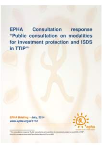 1  EPHA Consultation response “Public consultation on modalities