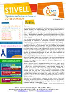 L’Association des Paralysés de France en  CÔTES D’ARMOR Tourisme - Lac de Guerledan p 2 Actualité sur le département p 3 La Colocation - Interview