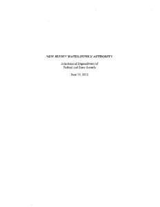 NEW JERSEY WATER SUPPLY AUTHORITY Schedules of Expenditures of Federal arid State Awards June 30, 2012  NEW JERSEY WATER SUPPLY AUTHORITY