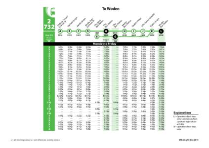 2 732 Stop ID Route number