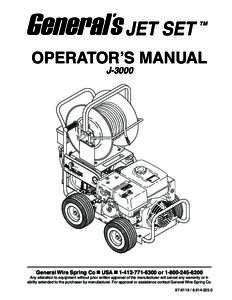 JET SET  TM OPERATOR’S MANUAL J-3000