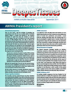 SeptemberAWMA & ANZBA Newsletter AWMA President’s report International perspectives