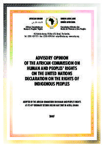 AFRICAN UNION  UNION AFRICAINE UNIÃO AFRICANA  African Commission on