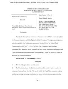Stipulated Order for Permanent Injunction and Other Equitable Relief as to Defendants NourishLife, LLC and Mark Nottoli [Proposed]
