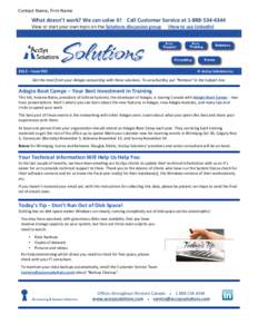 AccSys Solutions Solutions Newsletter #10