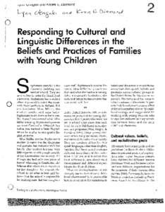 Responding to Cultural and Linguistic Difference in the Beliefs and Practices of Families with Young Children