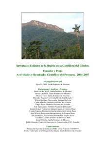 Microsoft Word - 2 FINAL Proyecto Flora Cordillera del Condor - FINAL 2007.doc