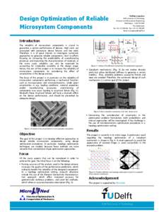 Design Optimization of Reliable  Matthijs Langelaar Delft University of Technology Precision and Microsystems Engineering Mekelweg 2 , 2628 CD Delft