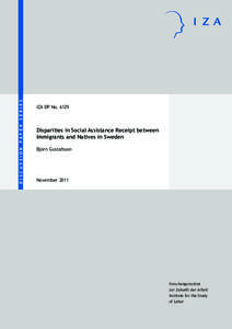 Disparities in Social Assistance Receipt between Immigrants and Natives in Sweden