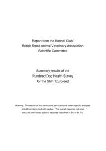 Report from the Kennel Club/ British Small Animal Veterinary Association Scientific Committee