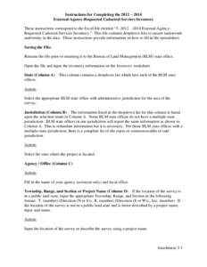 Instructions for Completing the 2012 – 2014 External-Agency-Requested Cadastral Services Inventory These instructions correspond to the Excel file entitled “[removed] – 2014 External-AgencyRequested Cadastral Service