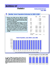 BUREAU OF Statistics POPULATION REPORT  June 2006