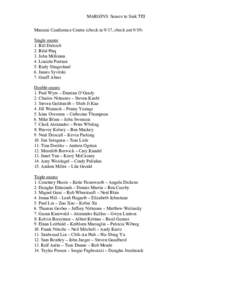 MARGINS: Source to Sink TEI Marconi Conference Center (check in 9/17, check outSingle rooms 1. Bill Dietrich 2. Bilal Haq 3. John Milliman