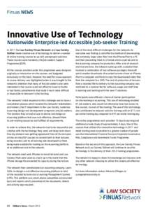 Finuas News  Innovative Use of Technology Nationwide Enterprise-led Accessible Job-seeker Training In 2011 the Law Society Finuas Network and Law Society