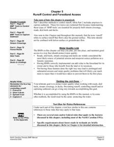 Chapter 5 Runoff Control and Forestland Access Chapter 5 Layout: Part 1 - Page 51 BMP Tools to Control Runoff