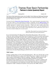 Thames River Basin Partnership Partners in Action Quarterly Report Spring[removed]Volume 30