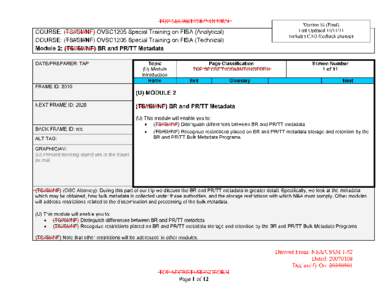 TOP SECRET//SI//NOFORN  Version 16 (Final) Last UpdatedIncludes CAO feedback changes